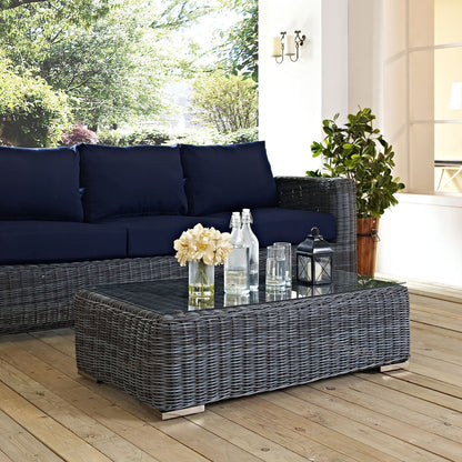 Patio Furniture Sets | Summon Outdoor Patio Coffee Table | Ultimate Comfort & Quality | Durable UV-Resistant Rattan Weave | Powder-Coated Aluminum Frame | Sleek Contemporary Design | Ideal for Patio, Backyard, Poolside Gathering | casafoyer.myshopify.com