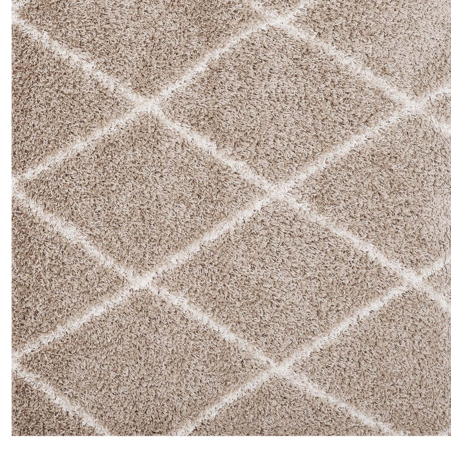Carpet & Rugs | CasaFoyer Toryn Diamond Trellis Shag Area Rug | Beige/Ivory | 5x8 ft | Durable | Non-Shedding | High Density | Jute Bottom | Perfect for Living Room, Bedroom, Family Room | Easy to Clean & Maintain | casafoyer.myshopify.com