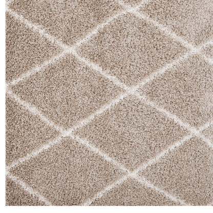 Carpet & Rugs | CasaFoyer Toryn Diamond Trellis Shag Area Rug | Beige/Ivory | 5x8 ft | Durable | Non-Shedding | High Density | Jute Bottom | Perfect for Living Room, Bedroom, Family Room | Easy to Clean & Maintain | casafoyer.myshopify.com