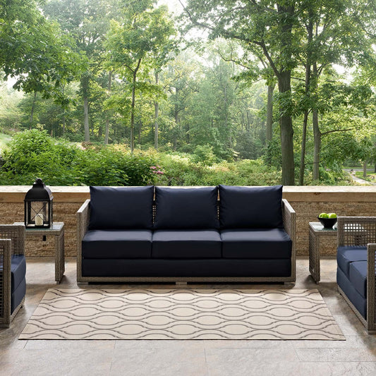 area rugs | CasaFoyer Linza Wave Abstract Trellis Indoor/Outdoor Area Rug | Durable Polypropylene | Fade & Stain Resistant | Rubber Bottom | 8x10 | Beige/Gray | casafoyer.myshopify.com
