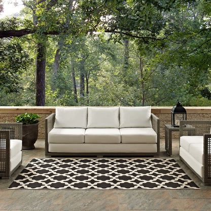 Carpet & Rugs | CasaFoyer Cerelia Moroccan Trellis 8x10 Indoor/Outdoor Area Rug | Durable, Soft, Weatherproof | Family-Friendly, Easy to Clean | Black/Beige | casafoyer.myshopify.com
