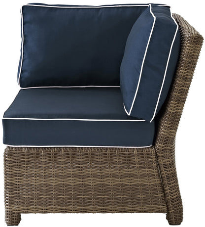 Patio Furniture Sets | CasaFoyers Bradenton Collection | All-Weather Wicker Sectional | Modular Design | Sturdy Steel Frames | Navy Cushions | casafoyer.myshopify.com