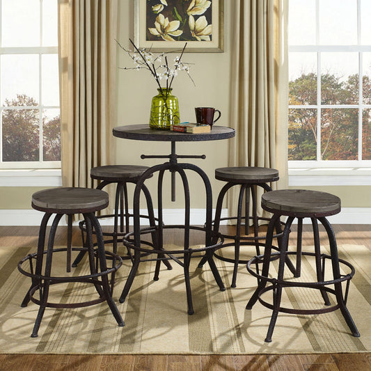childrens table and chair sets | CasaFoyer Gather | Industrial Modern Bar Table & Stool Set | Solid Pine Wood | Cast Iron Frame | Rustic Cabin & Factory Design | 5 Piece Set | casafoyer.myshopify.com