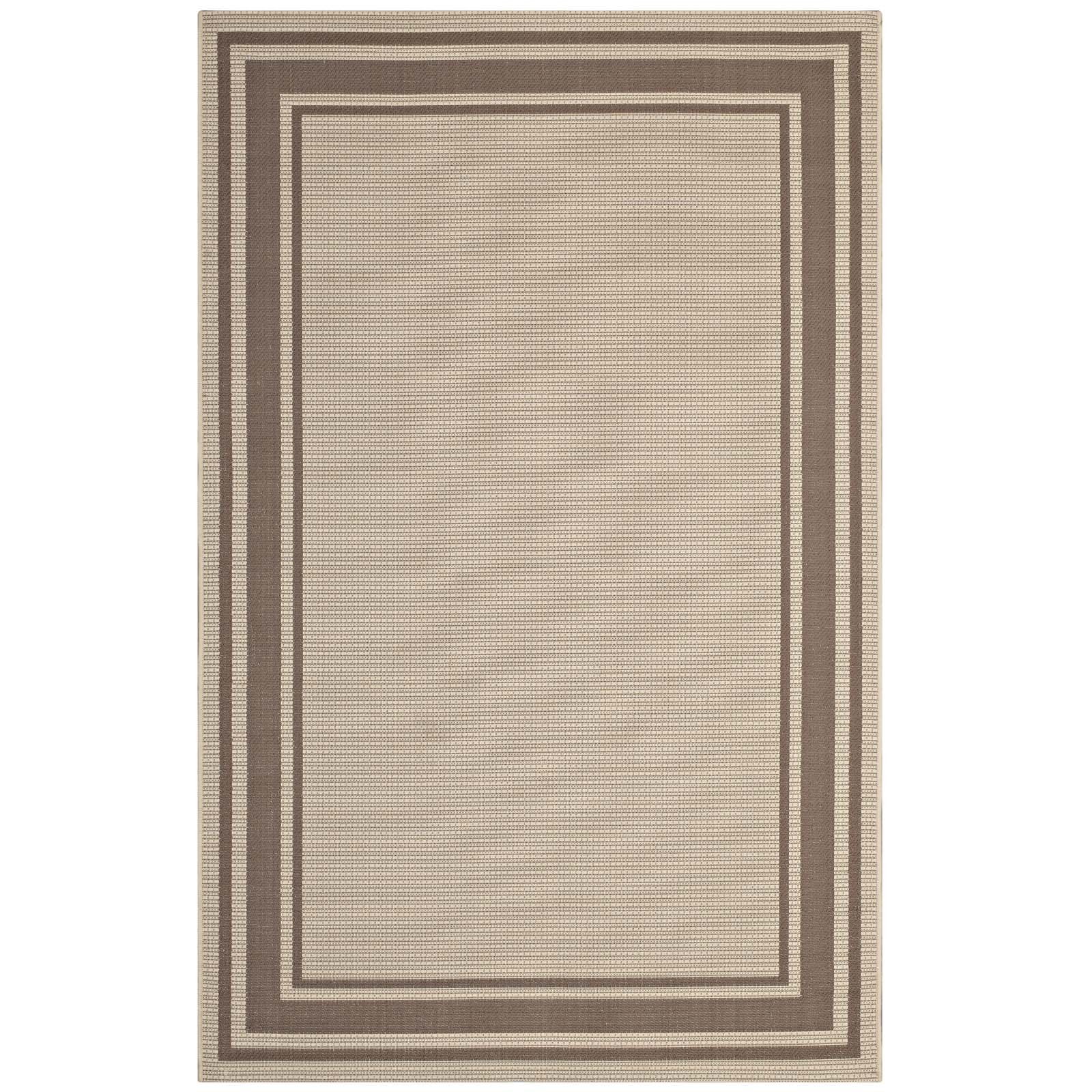 Carpet & Rugs | CasaFoyer Rim Solid Border Borderline Indoor/Outdoor Area Rug | Durable & Fade Resistant | 8x10 | Soft Polypropylene | Light & Dark Beige | casafoyer.myshopify.com