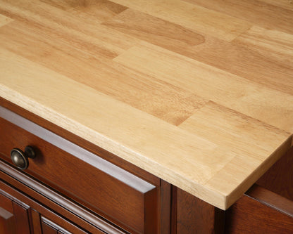 TABLE | Solid Hardwood Kitchen Island | Raised Panel Doors | Drawers | Adjustable Shelves | Stylish, Functional, Durable | Vintage Mahogany Finish | casafoyer.myshopify.com