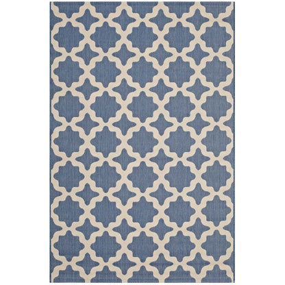 Carpet & Rugs | CasaFoyer Cerelia Moroccan Trellis 8x10 Indoor/Outdoor Area Rug | Durable, Fade & Stain Resistant | Blue/Beige | Perfect for Patio, Porch, Deck | Easy to Maintain | Safe for Kids & Pets | Protect Floors & Add Style | casafoyer.myshopify.com