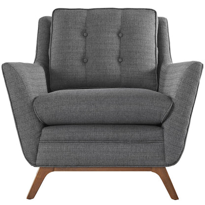 home office desk chairs | CasaFoyer Beguile Collection | Mid-Century Style Armchair | Walnut Base | Gray Upholstery | casafoyer.myshopify.com