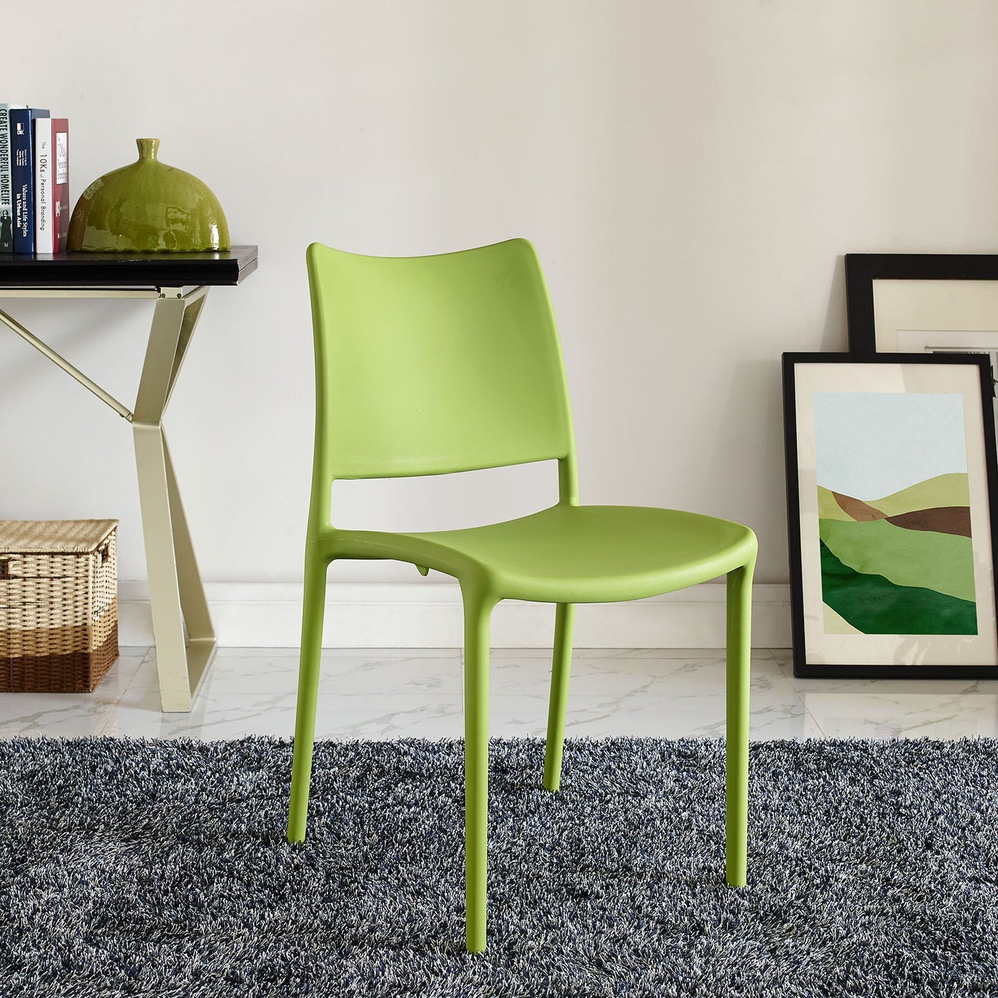 Chair | Hipster Dining Side Chair | Burst of Energy | Minimalist Design | Ergonomic | Stackable | Fully Assembled | Indoor/Outdoor Use | Green | casafoyer.myshopify.com