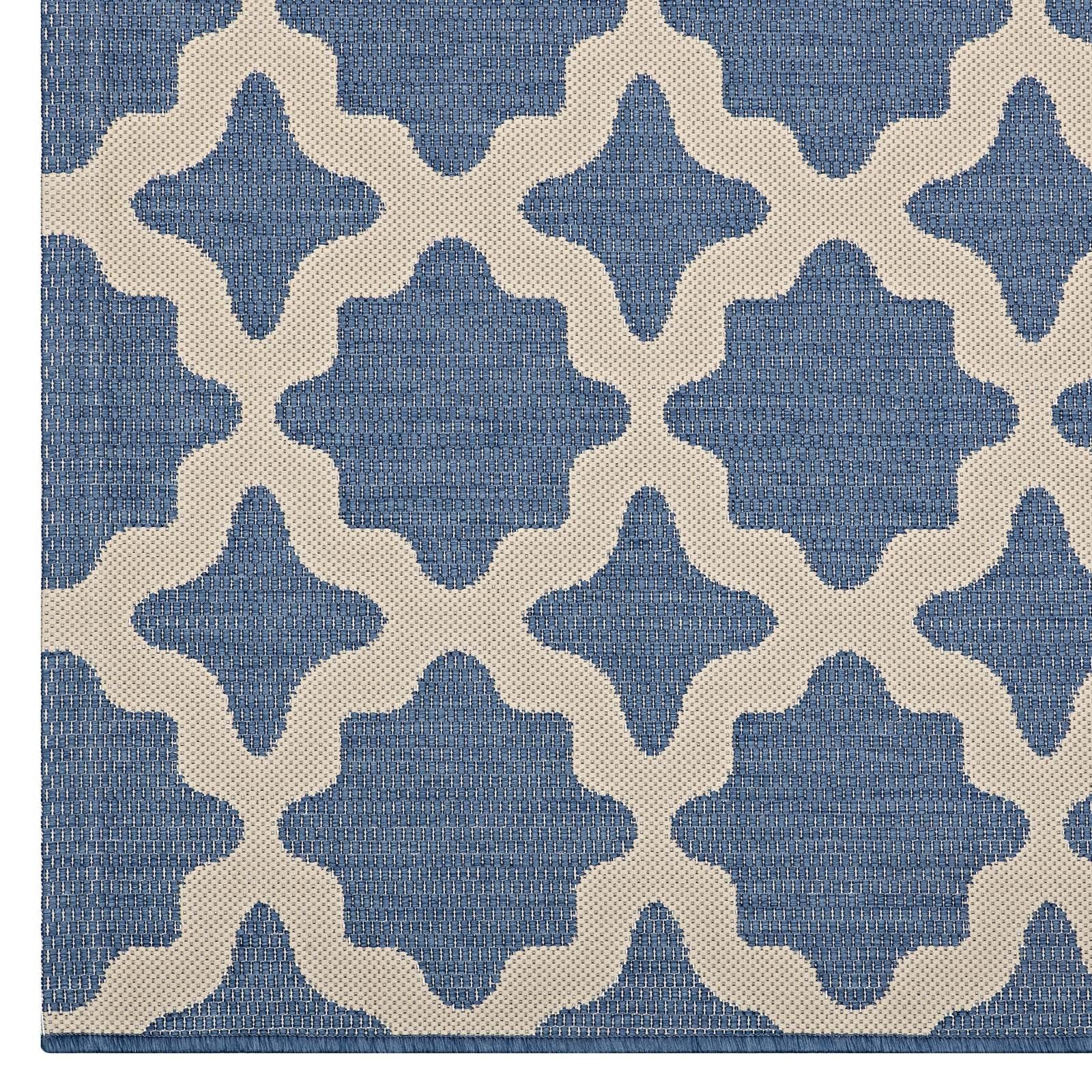 Carpet & Rugs | CasaFoyer Cerelia Moroccan Trellis 8x10 Indoor/Outdoor Area Rug | Durable, Fade & Stain Resistant | Blue/Beige | Perfect for Patio, Porch, Deck | Easy to Maintain | Safe for Kids & Pets | Protect Floors & Add Style | casafoyer.myshopify.com