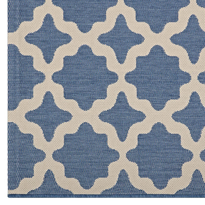 Carpet & Rugs | CasaFoyer Cerelia Moroccan Trellis 8x10 Indoor/Outdoor Area Rug | Durable, Fade & Stain Resistant | Blue/Beige | Perfect for Patio, Porch, Deck | Easy to Maintain | Safe for Kids & Pets | Protect Floors & Add Style | casafoyer.myshopify.com
