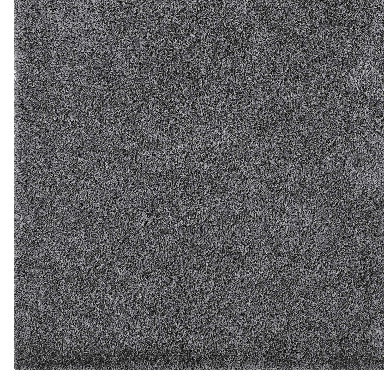 area rugs | CasaFoyer Enyssa Solid Shag Area Rug | Durable Polypropylene | Non-Shedding | Stain Resistant | 5x8 Dark Gray | casafoyer.myshopify.com