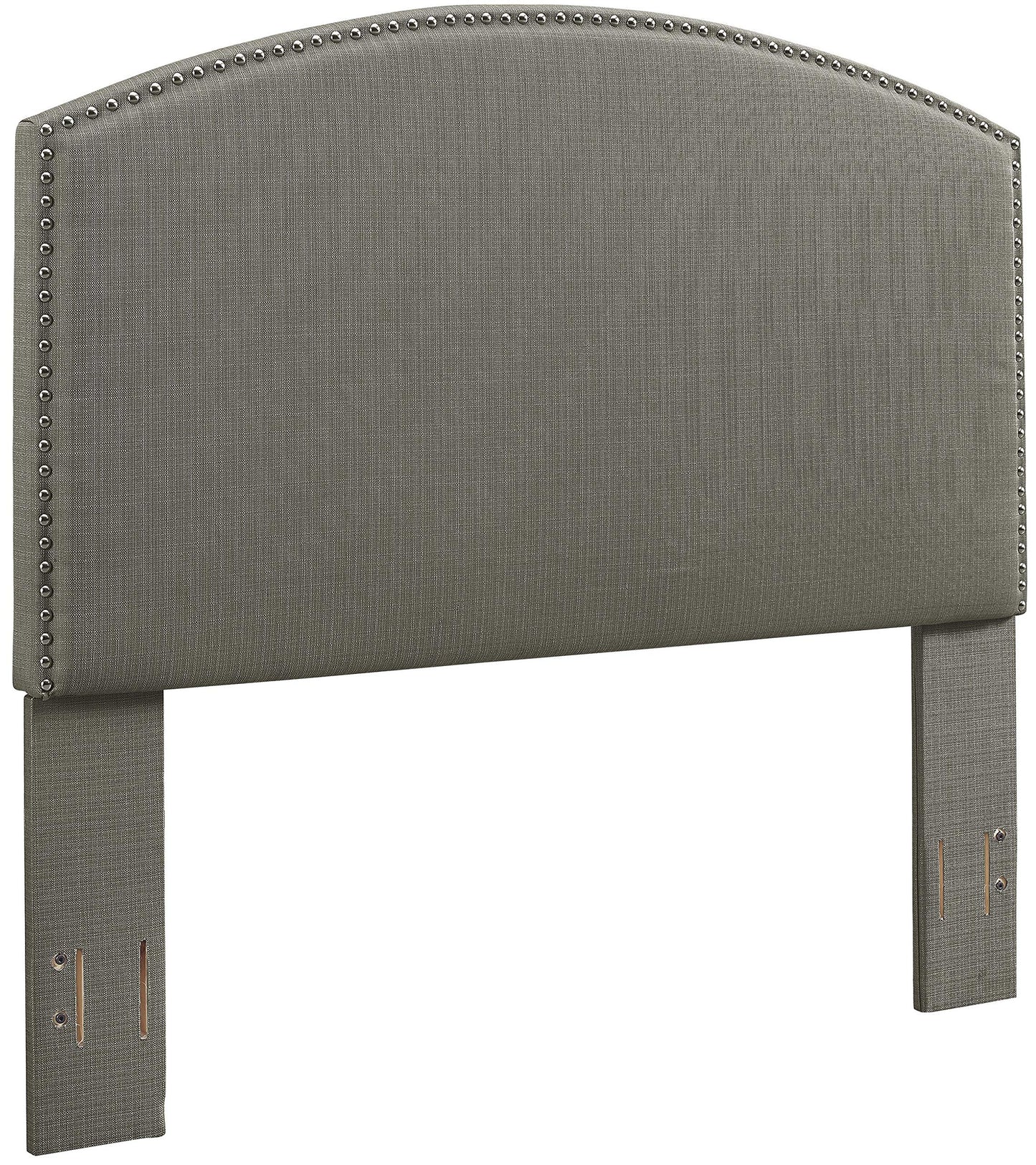 Bed | Cassie Bedset | Timeless Style | Curved Headboard | Shadow Gray | Antique Brass/Nickel Trim | Sturdy Frame | Easy Assembly | casafoyer.myshopify.com