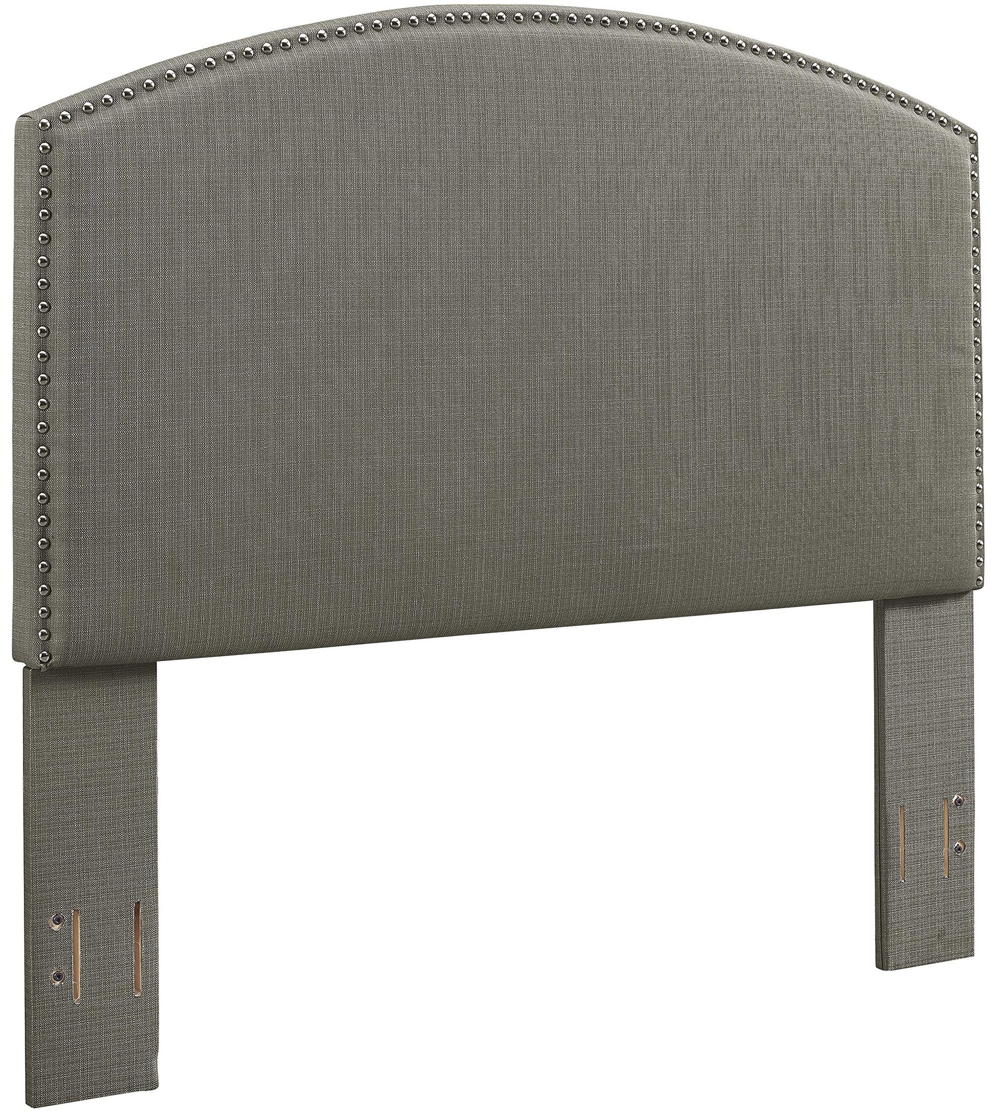 Bed | Cassie Bedset | Timeless Style | Curved Headboard | Shadow Gray | Antique Brass/Nickel Trim | Sturdy Frame | Easy Assembly | casafoyer.myshopify.com