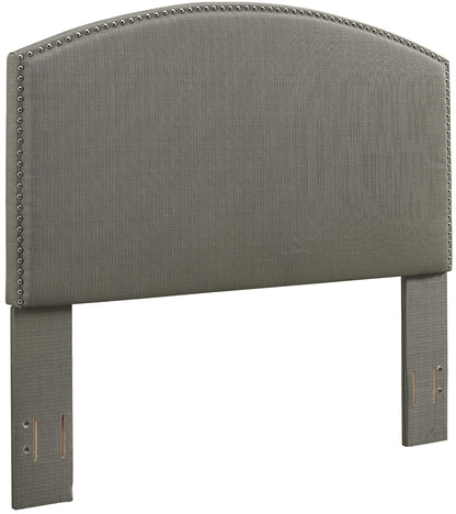 Bed | Cassie Bedset | Timeless Style | Curved Headboard | Shadow Gray | Antique Brass/Nickel Trim | Sturdy Frame | Easy Assembly | casafoyer.myshopify.com
