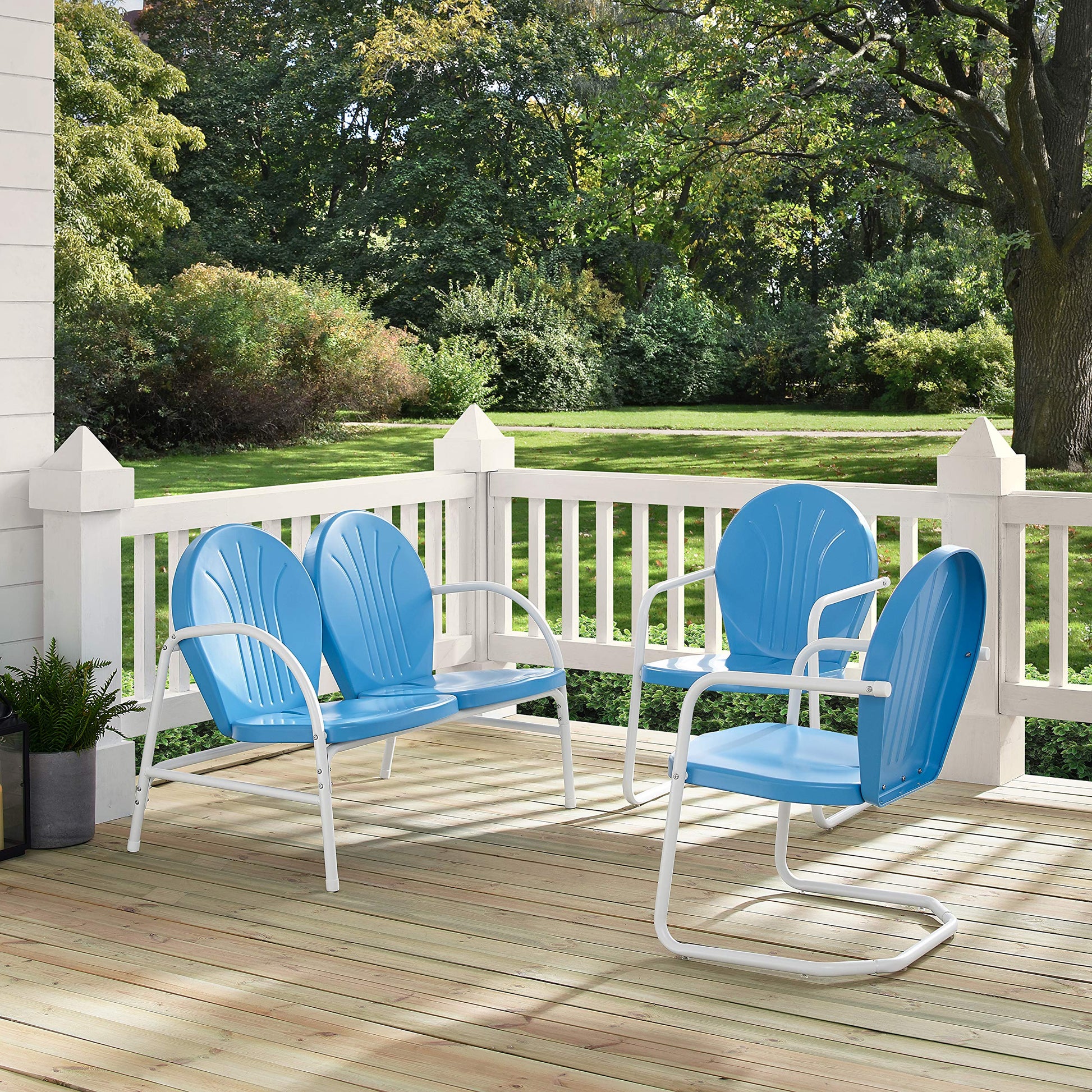 Patio Furniture Sets | Griffith Metal Outdoor Furniture Collection | Durable & Stylish Seating | Ultimate Relaxation | Sky Blue Finish | casafoyer.myshopify.com