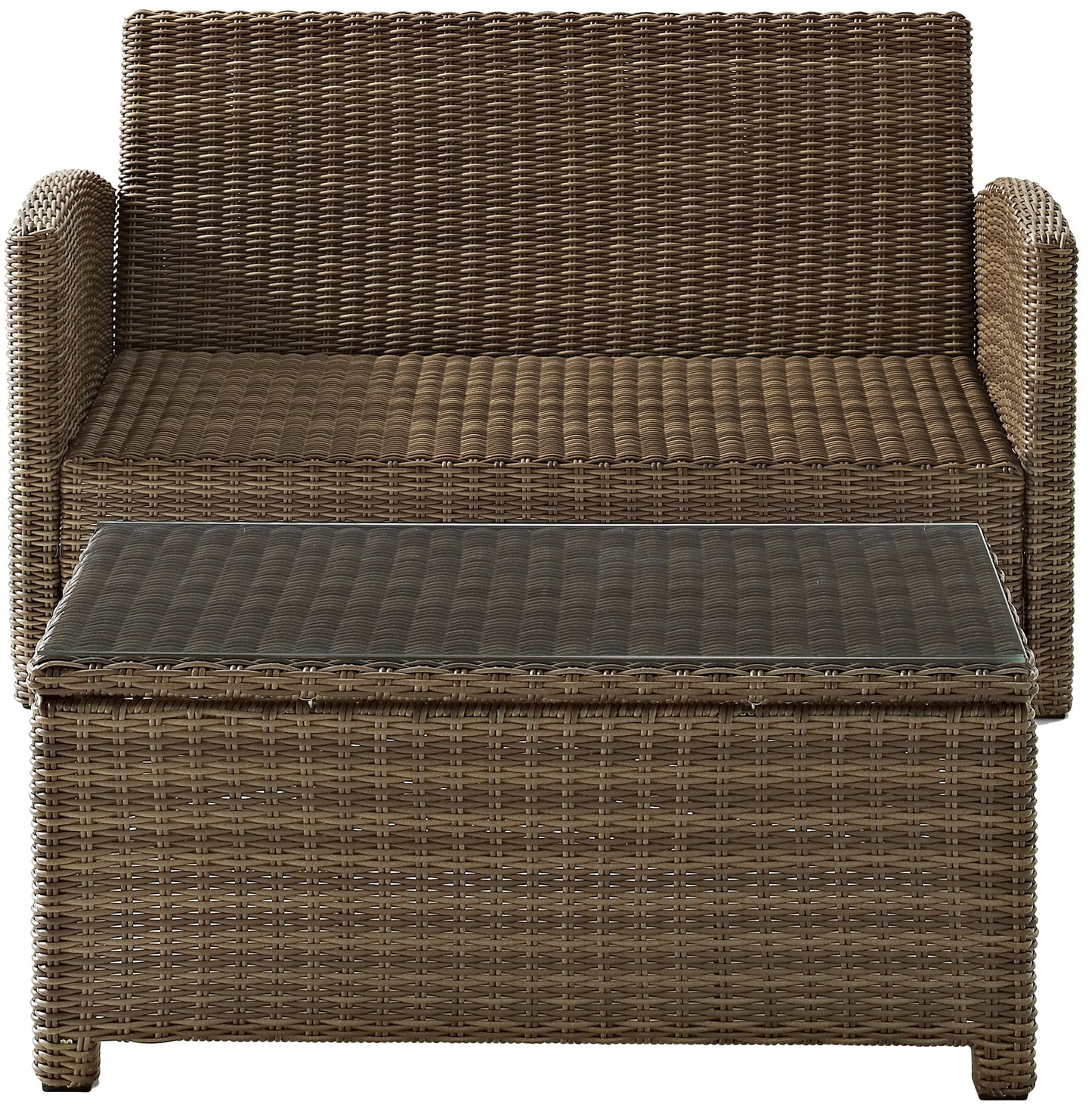 Patio Furniture Sets | CasaFoyers Bradenton Collection | Exquisite Outdoor Wicker Seating Set | Navy Cushions | Loveseat & Glass Top Table | Durable, Elegant, and Comfortable | casafoyer.myshopify.com