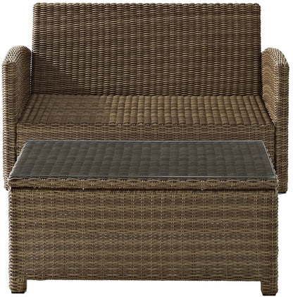 Patio Furniture Sets | CasaFoyers Bradenton Collection | Exquisite Outdoor Wicker Seating Set | Navy Cushions | Loveseat & Glass Top Table | Durable, Elegant, and Comfortable | casafoyer.myshopify.com