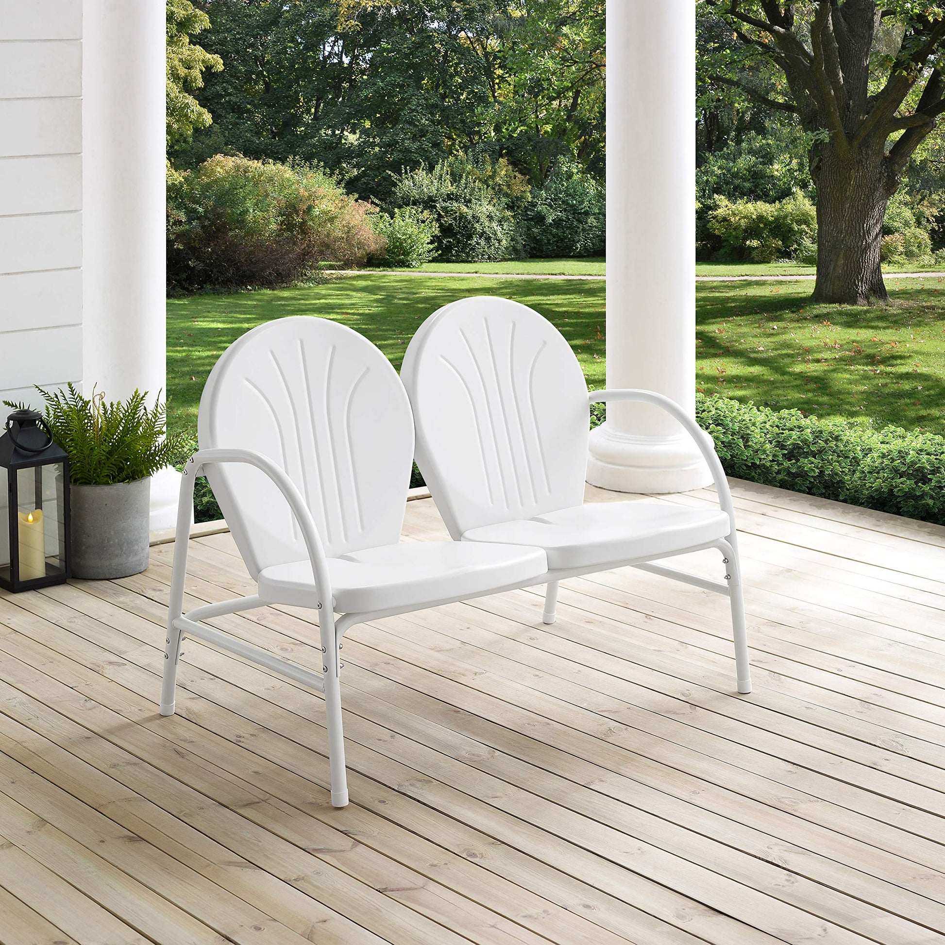 Sofa & chair Sets | Griffith Metal Outdoor Loveseat | Durable Steel Construction | Ultimate Relaxation | White Finish | casafoyer.myshopify.com