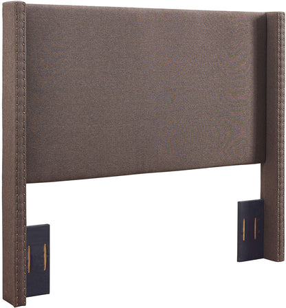 Patio Furniture Sets | Casey Bedset | Wingback Headboard | Dove Gray Linen | Antique Nickel Trim | Full/Queen Size | Sturdy Frame | Easy Assembly | casafoyer.myshopify.com