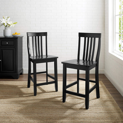 Dining Table | Solid Hardwood School House Style Bar Stool | Durable & Comfortable | 24 Seat Height | Ideal for Dining Tables or Counters | Set of 2 | casafoyer.myshopify.com