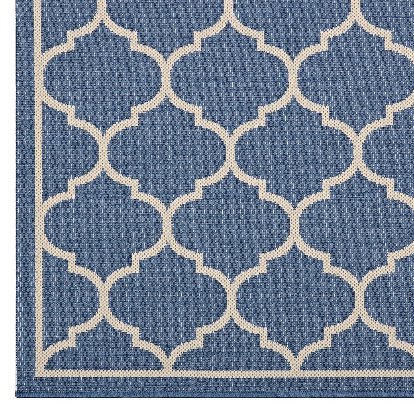 Carpet & Rugs | CasaFoyer Avena Moroccan Quatrefoil Trellis Indoor/Outdoor Area Rug | Durable, Soft, Fade & Stain Resistant | Blue/Beige | 8x10 | casafoyer.myshopify.com