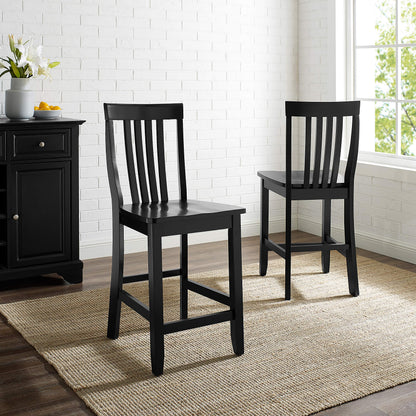 Dining Table | Solid Hardwood School House Style Bar Stool | Durable & Comfortable | 24 Seat Height | Ideal for Dining Tables or Counters | Set of 2 | casafoyer.myshopify.com