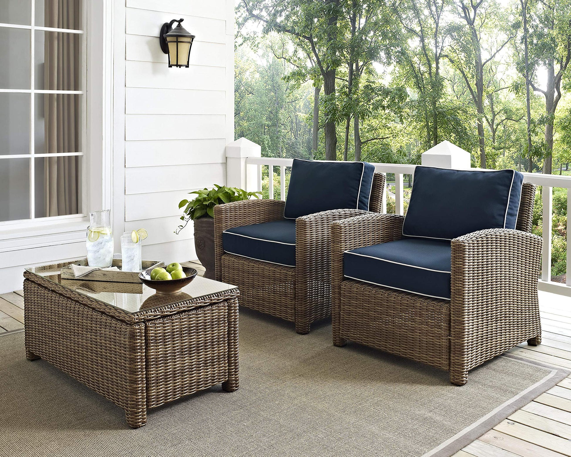 Patio Furniture Sets | CasaFoyerS BRADENTON COLLECTION | Outdoor Wicker Seating Set | 2-Piece Conversational Set | All-Weather Wicker | Sturdy Steel Frames | UV & Fade Resistant | casafoyer.myshopify.com