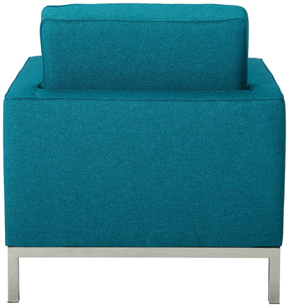 Chair | Mid-Century Modern Loft Armchair | Stainless Steel Frame | Tufted Seat & Back | Comfortable Seating | Ideal for Reception Areas, Living Rooms, Hotels, Resorts, Restaurants, Lounges | casafoyer.myshopify.com