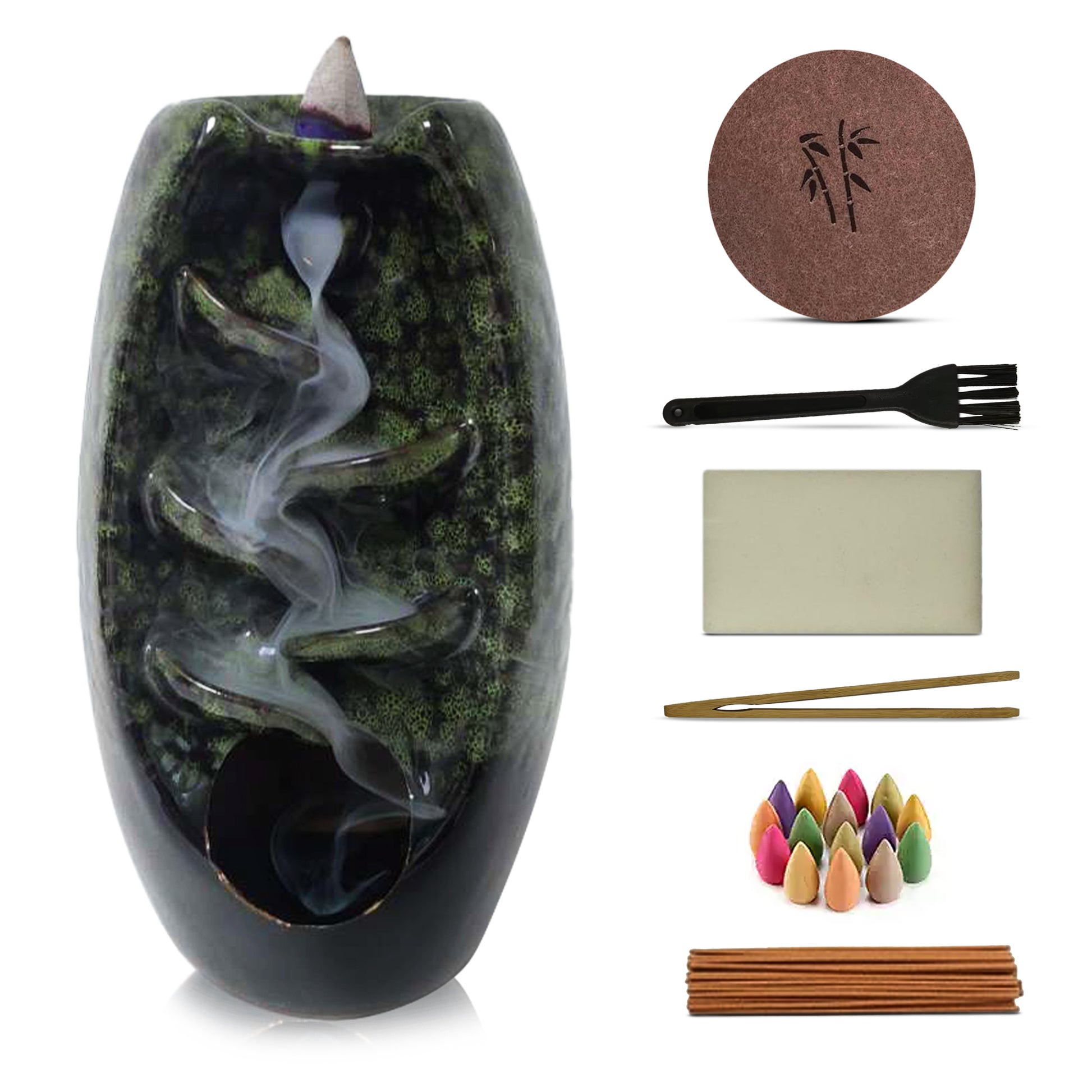 Incense Holder | CasaFoyer Backflow Incense Burner Holder Smoke Waterfall Set | casafoyer.myshopify.com