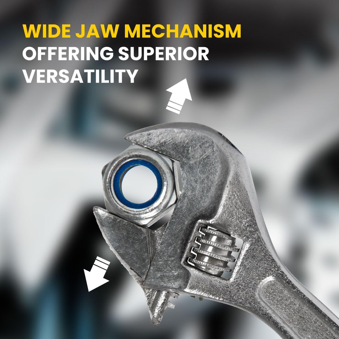 CASAFOYER Set of 3 Adjustable Wrench Set | Crescent Wrenches, Spanner Wrench Tool Set for Plumbing, Large & Small Adjustable Pliers, Thin and Self-Locking Wrenches – Ideal Hand Tools for Plumbers & DIY