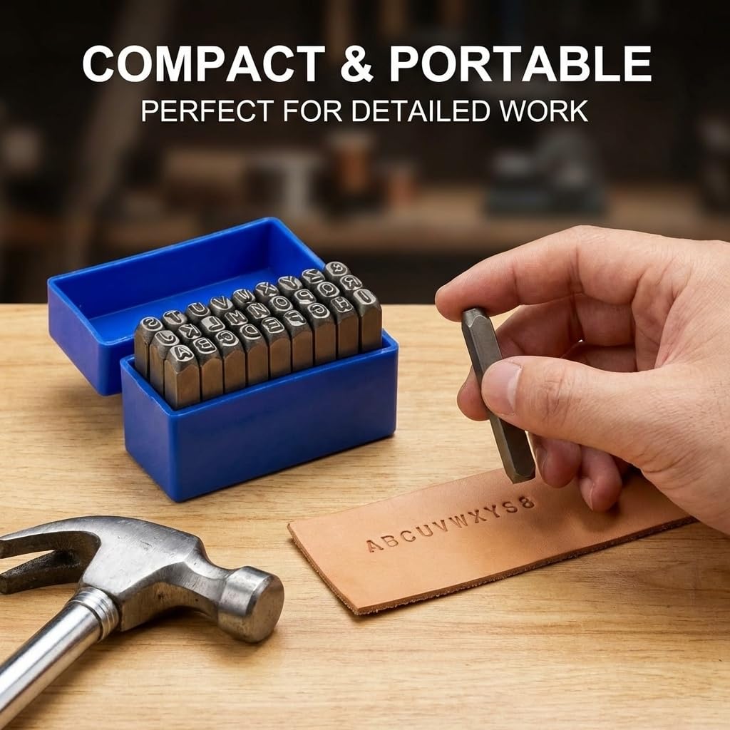 CASAFOYER Heavy Duty Letter Punch Set - Metal Stamping Kit with Alphabet for Jewelry Making, Leather Crafts, and Fabrication, Ideal for Leather, Metal, and Woodworking Projects