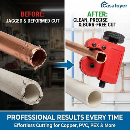 CASAFOYER Pipe Cutter Tool for Copper, Aluminum, Brass & Plastic | Heavy-Duty Tubing Cutter for Clean, Precise Cuts | Professional Tube Cutter for Plumbing, HVAC & Home Improvement