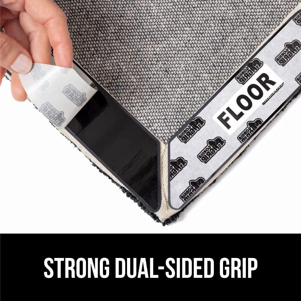 CASAFOYER 12 Piece Rug Tape, Non Slip Rug Gripper for Hardwood Floors, Reusable Washable Grippers for Rugs, Double Sided Rug Tape, Under Rug Non Slip Pad (Trapezium)