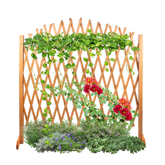 Fence Trellis | CasaFoyer Expandable Brown Wooden Fence Trellis - Enhance Your Garden with a Decorative Outdoor Lattice Design Screen for Climbing Plants | casafoyer.myshopify.com