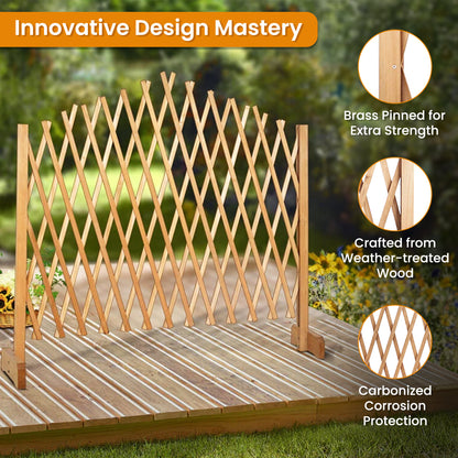 Fence Trellis | CasaFoyer Expandable Brown Wooden Fence Trellis - Enhance Your Garden with a Decorative Outdoor Lattice Design Screen for Climbing Plants | casafoyer.myshopify.com