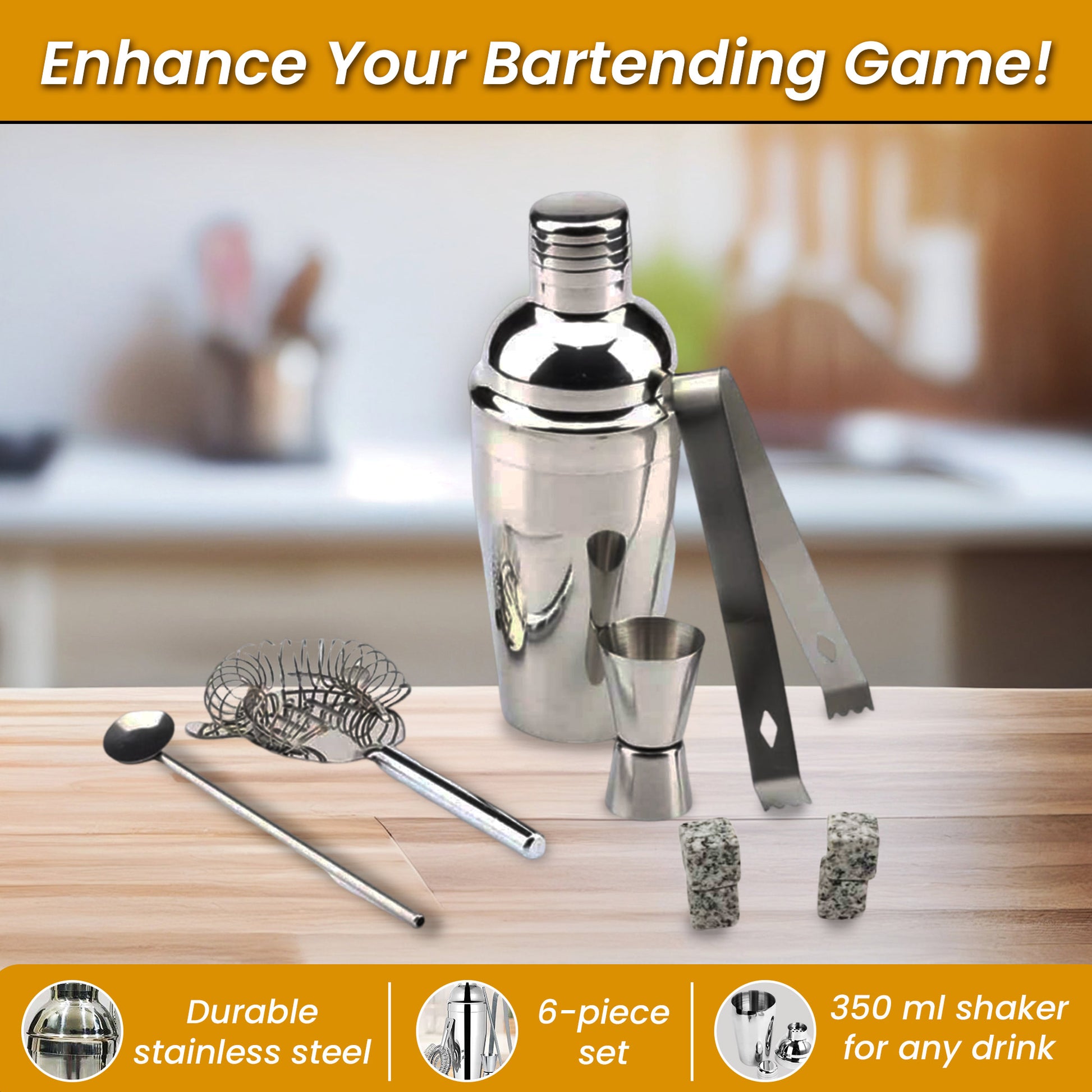 Barware | CasaFoyer Cocktail Bar tool set with 4 cooling Stones | casafoyer.myshopify.com