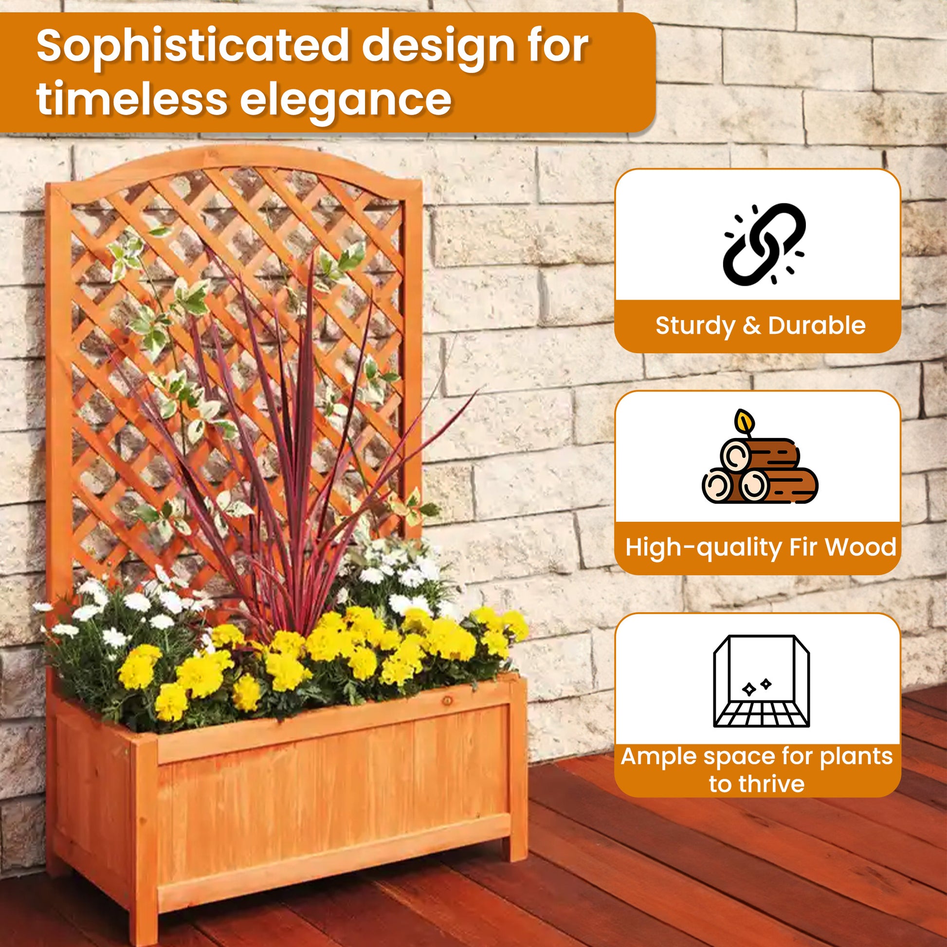 Gardening Outdoor | Casafoyer Indoor & Outdoor Wooden Lattice Planter | casafoyer.myshopify.com