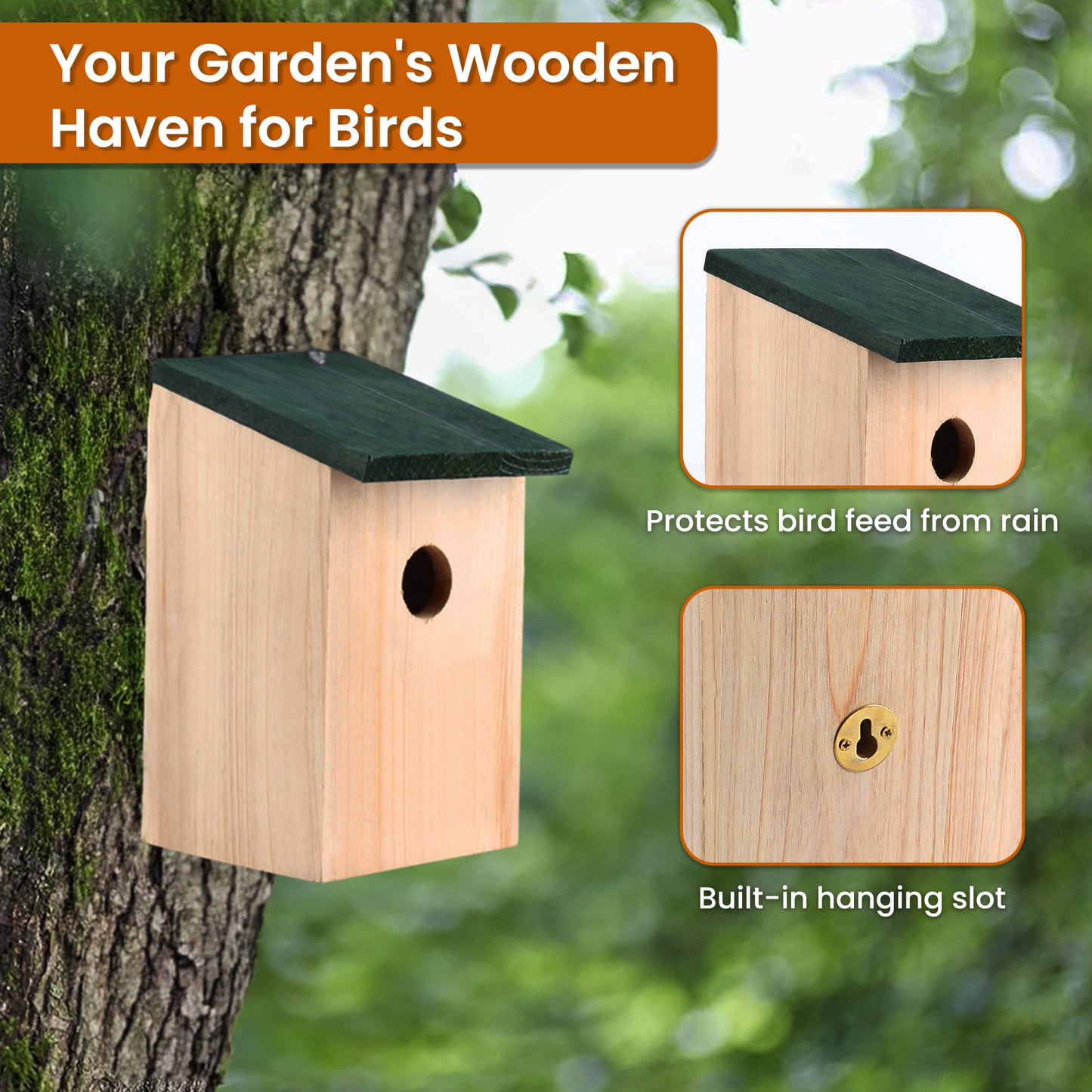 [product_type] | CasaFoyer Durable Wooden Wild Bird Nest Box - Easy Installation and Maintenance - Irresistible Haven for a Variety of Birds | casafoyer.myshopify.com