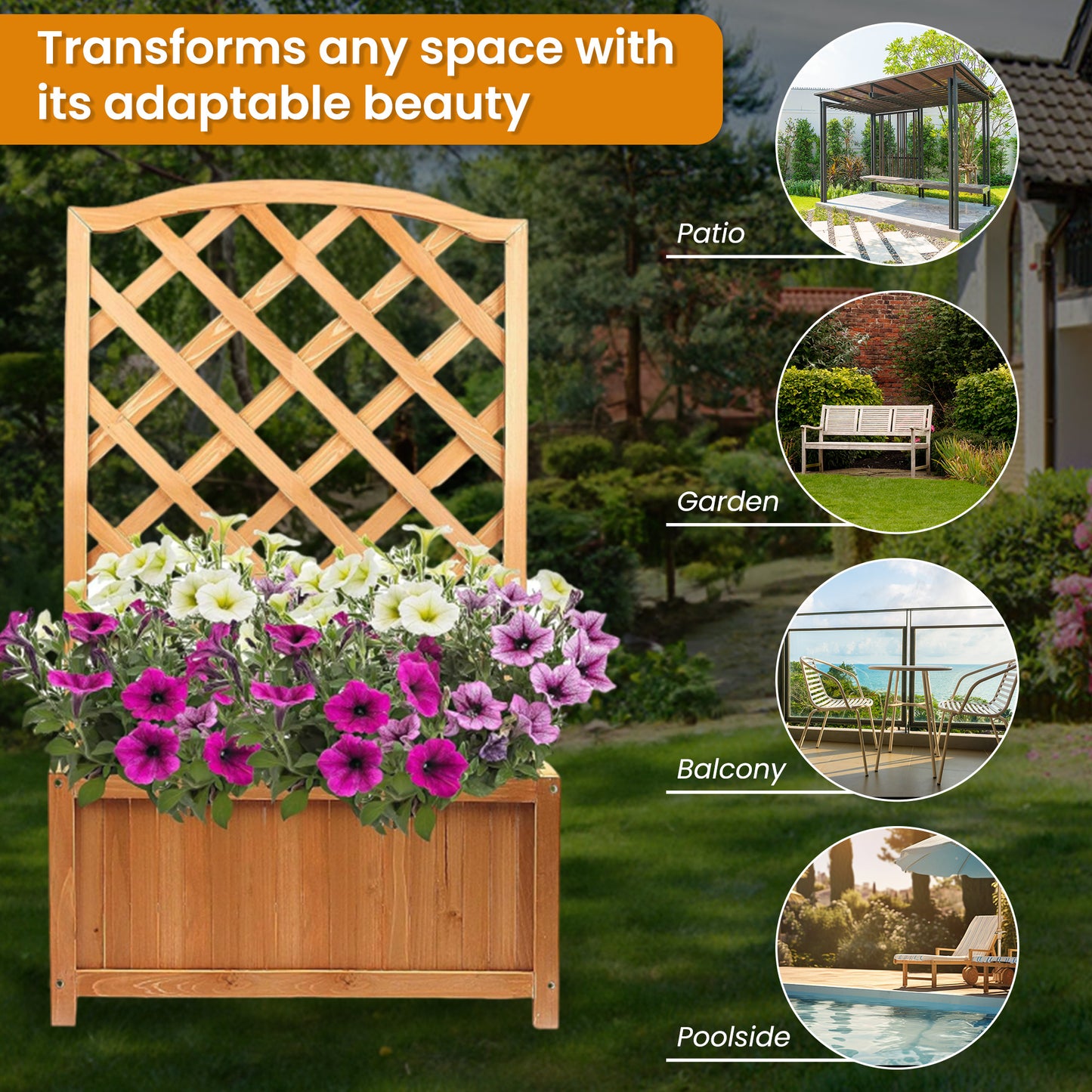 Gardening Outdoor | Casafoyer Indoor & Outdoor Wooden Lattice Planter | casafoyer.myshopify.com