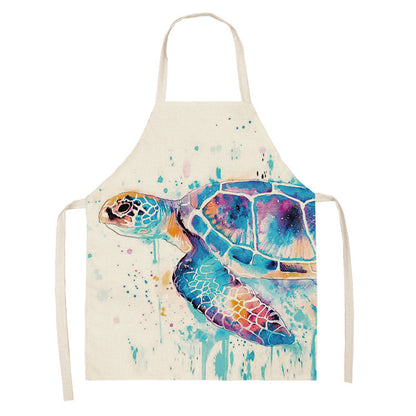 Kitchen Clothes and Aprons | CasaFoyer Cartoon Infauna Digital Printing Linen Sleeveless Apron | casafoyer.myshopify.com