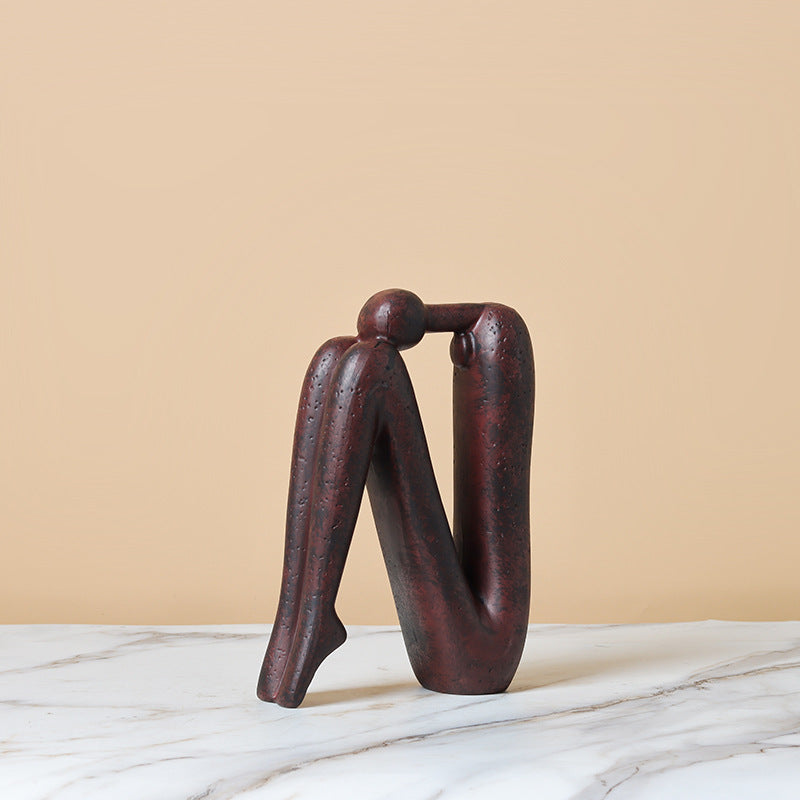 Table Decor | CasaFoyer Back-to-back Stickman Sculpture Ceramic Crafts Ornaments | casafoyer.myshopify.com