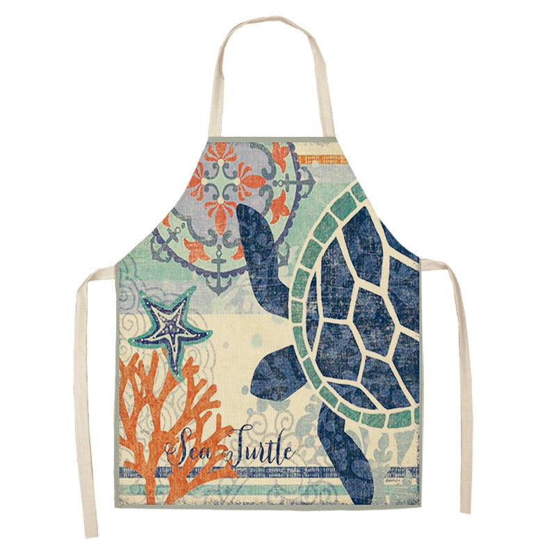 Kitchen Clothes and Aprons | CasaFoyer Cartoon Infauna Digital Printing Linen Sleeveless Apron | casafoyer.myshopify.com