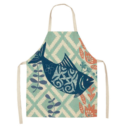 Kitchen Clothes and Aprons | CasaFoyer Cartoon Infauna Digital Printing Linen Sleeveless Apron | casafoyer.myshopify.com