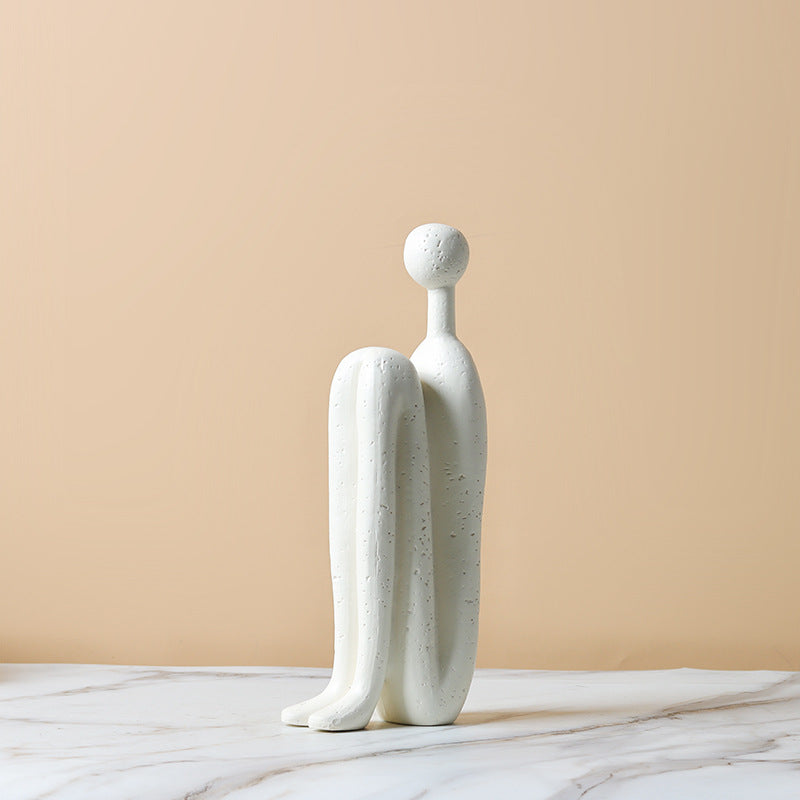 Table Decor | CasaFoyer Back-to-back Stickman Sculpture Ceramic Crafts Ornaments | casafoyer.myshopify.com