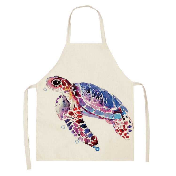 Kitchen Clothes and Aprons | CasaFoyer Cartoon Infauna Digital Printing Linen Sleeveless Apron | casafoyer.myshopify.com