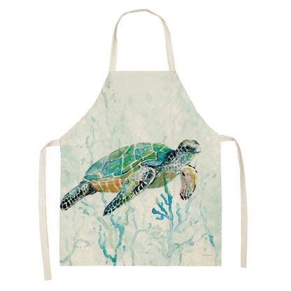 Kitchen Clothes and Aprons | CasaFoyer Cartoon Infauna Digital Printing Linen Sleeveless Apron | casafoyer.myshopify.com