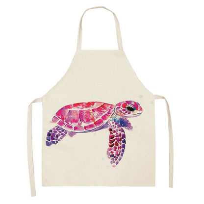 Kitchen Clothes and Aprons | CasaFoyer Cartoon Infauna Digital Printing Linen Sleeveless Apron | casafoyer.myshopify.com