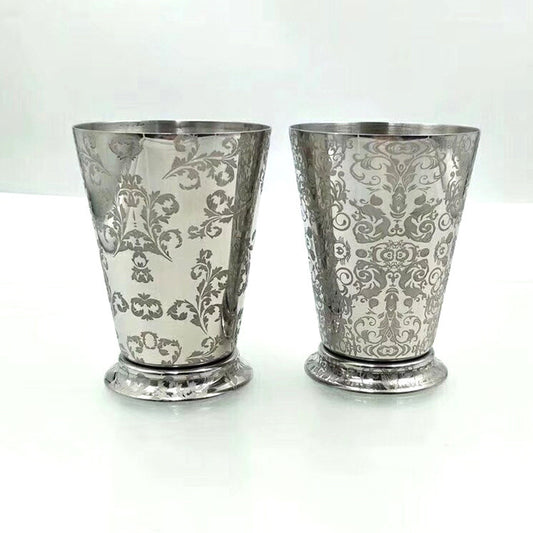 Cocktail Glass | CasaFoyer 304 Stainless Steel Thick Etched Mint Julep Cocktail Glass | casafoyer.myshopify.com