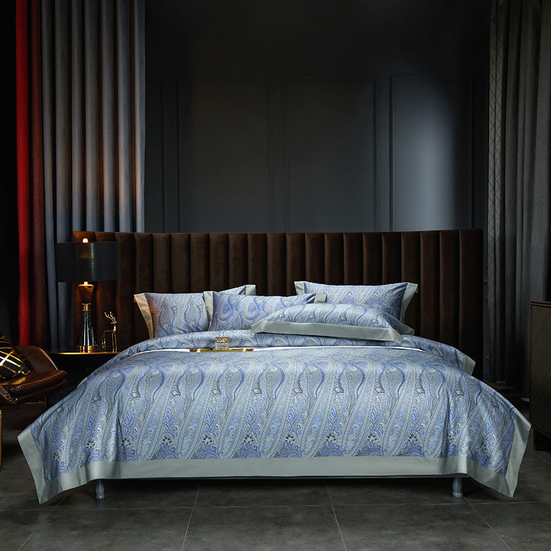 Bed Linen | CasaFoyer 140TC Cotton Satin Digital Printed Four-piece Bedding Set | casafoyer.myshopify.com