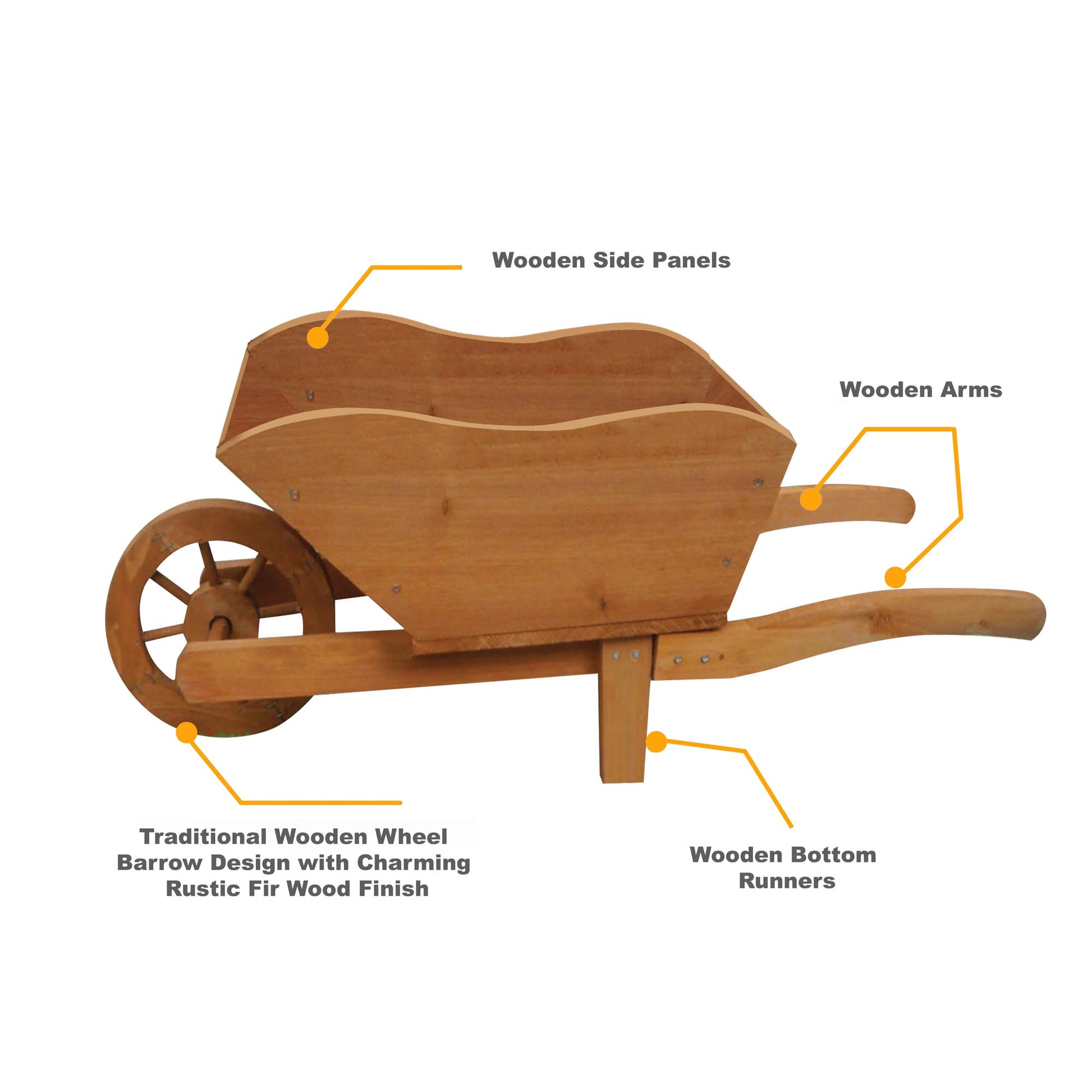 Gardening Outdoor | Casafoyer Wooden Wheelbarrow Planter | casafoyer.myshopify.com